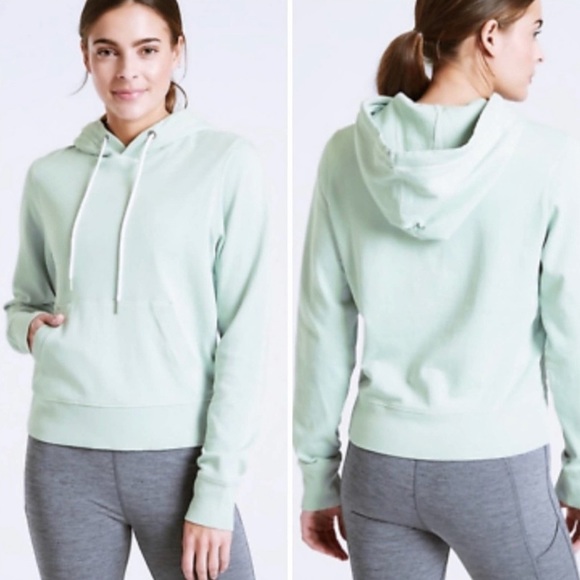 Athleta Tops - ATHLETA Sundown Pullover Hoodie in Light Mint Green Size Small (NWOT)